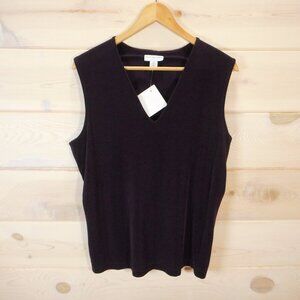 August Max Women's size X Knit Shell Top Sleeveless V-neck Vintage NWT Plum